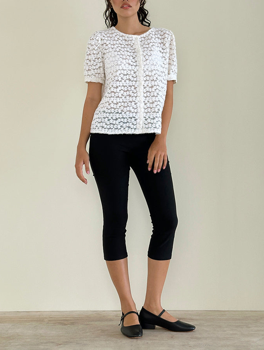 Top in Dahlia Lace Ivory