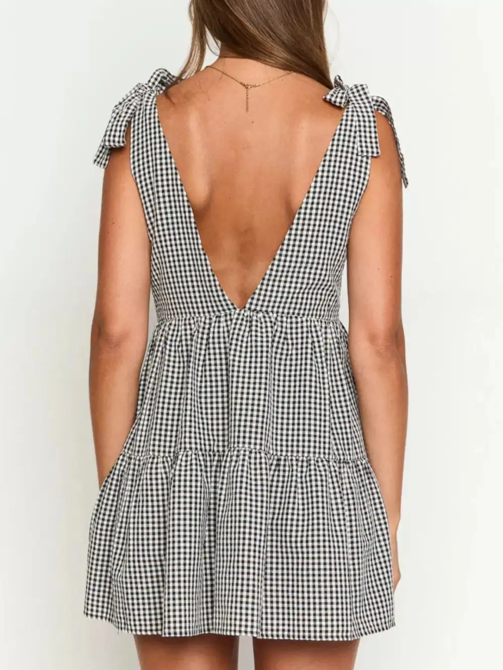 Structured Shape Plaid Mini Dress