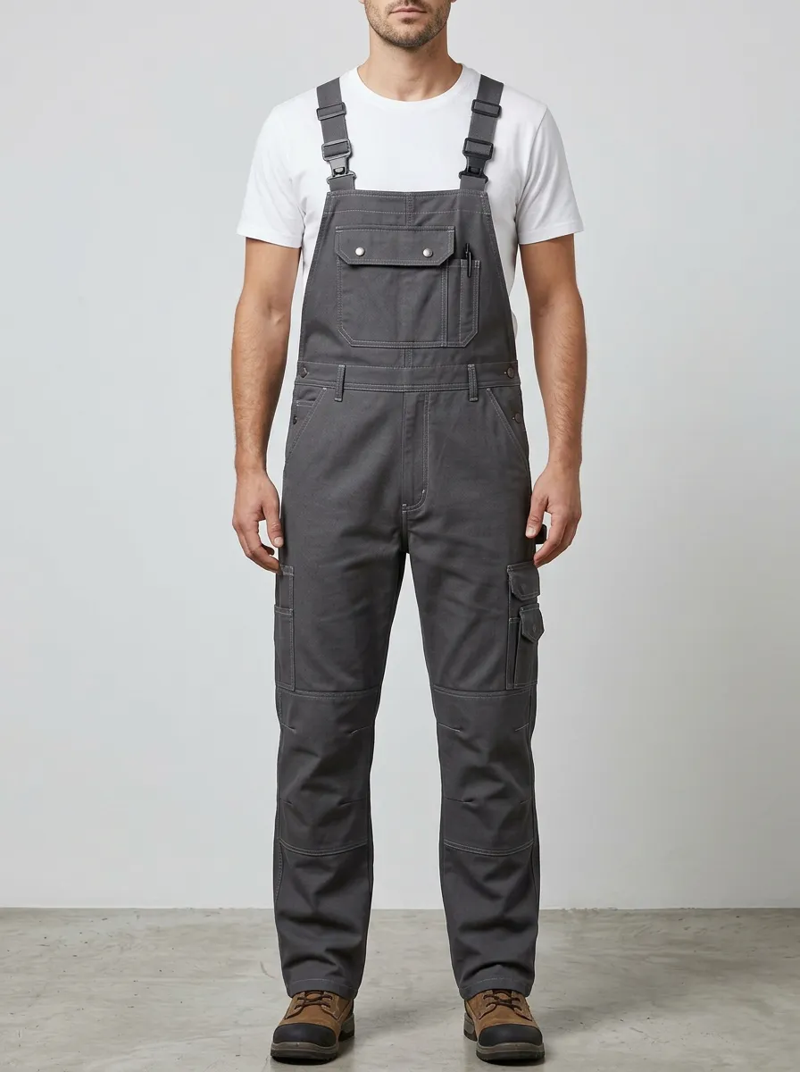 Men's Versatile Multi-Pocket Bib Work Overalls