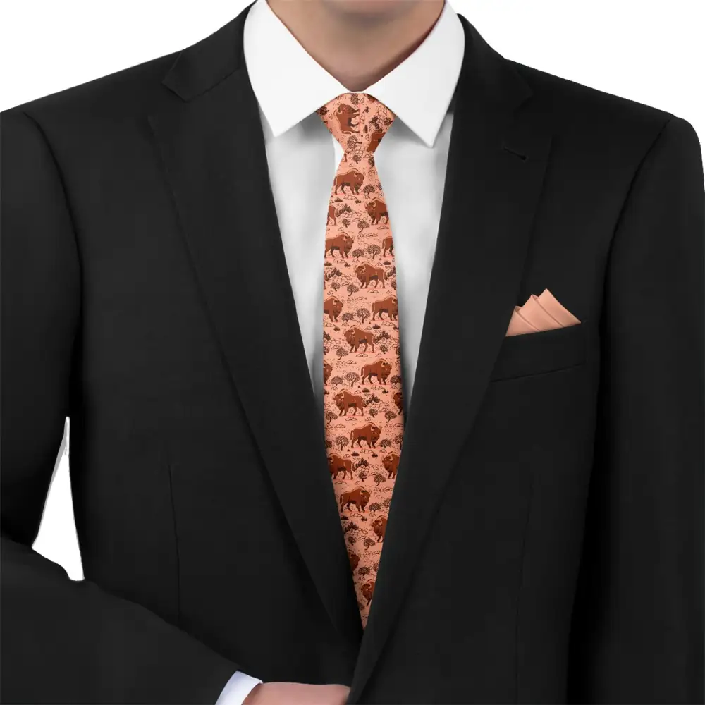 Bison Pattern Necktie