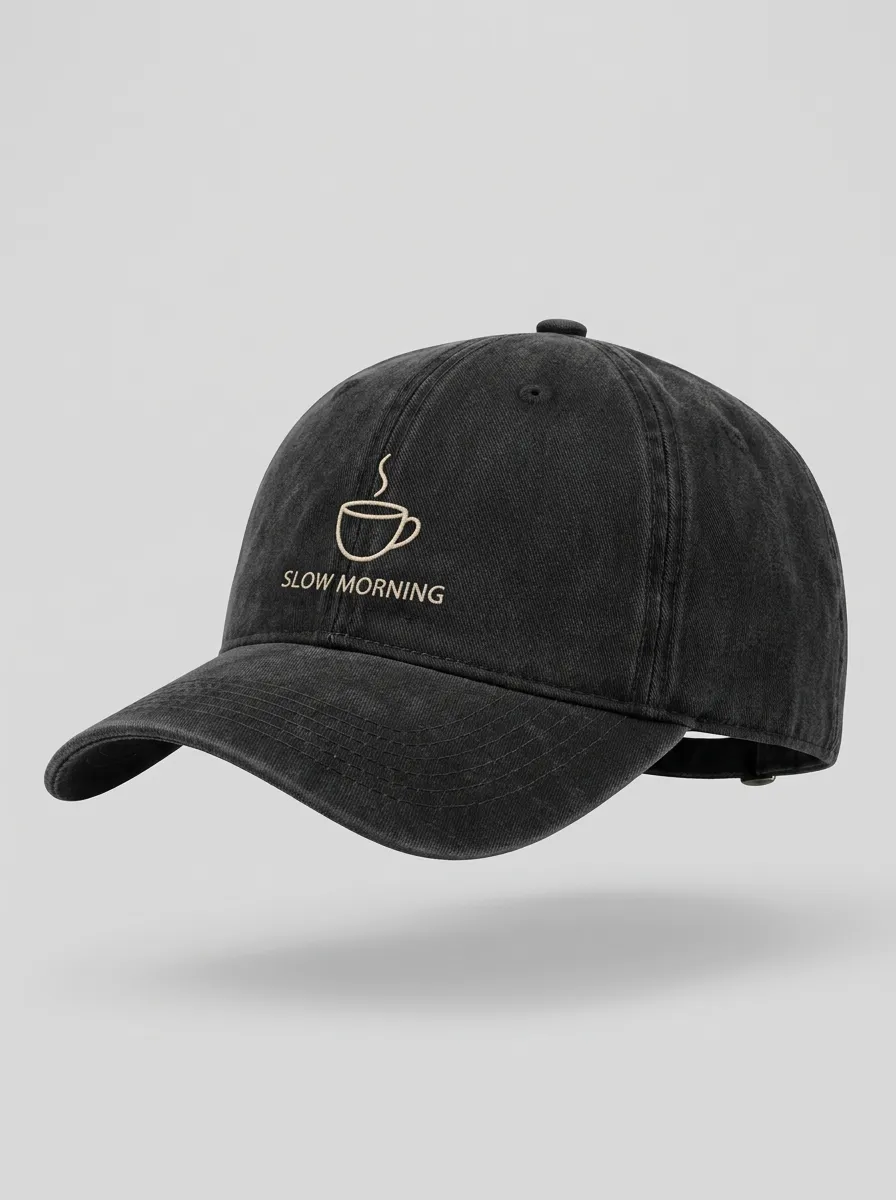 Coffee-Lover Slow-Morning Printed Unisex Baseball Cap