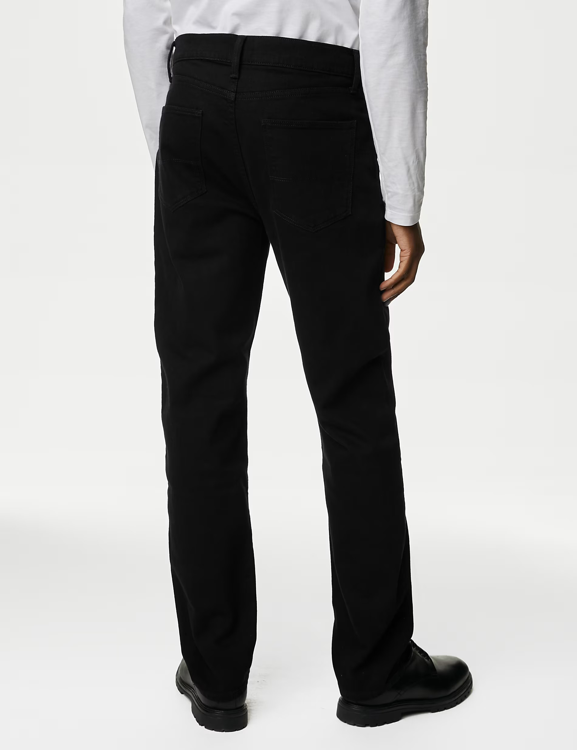 Men's Black Loose Fit Stretch Casual Jeans