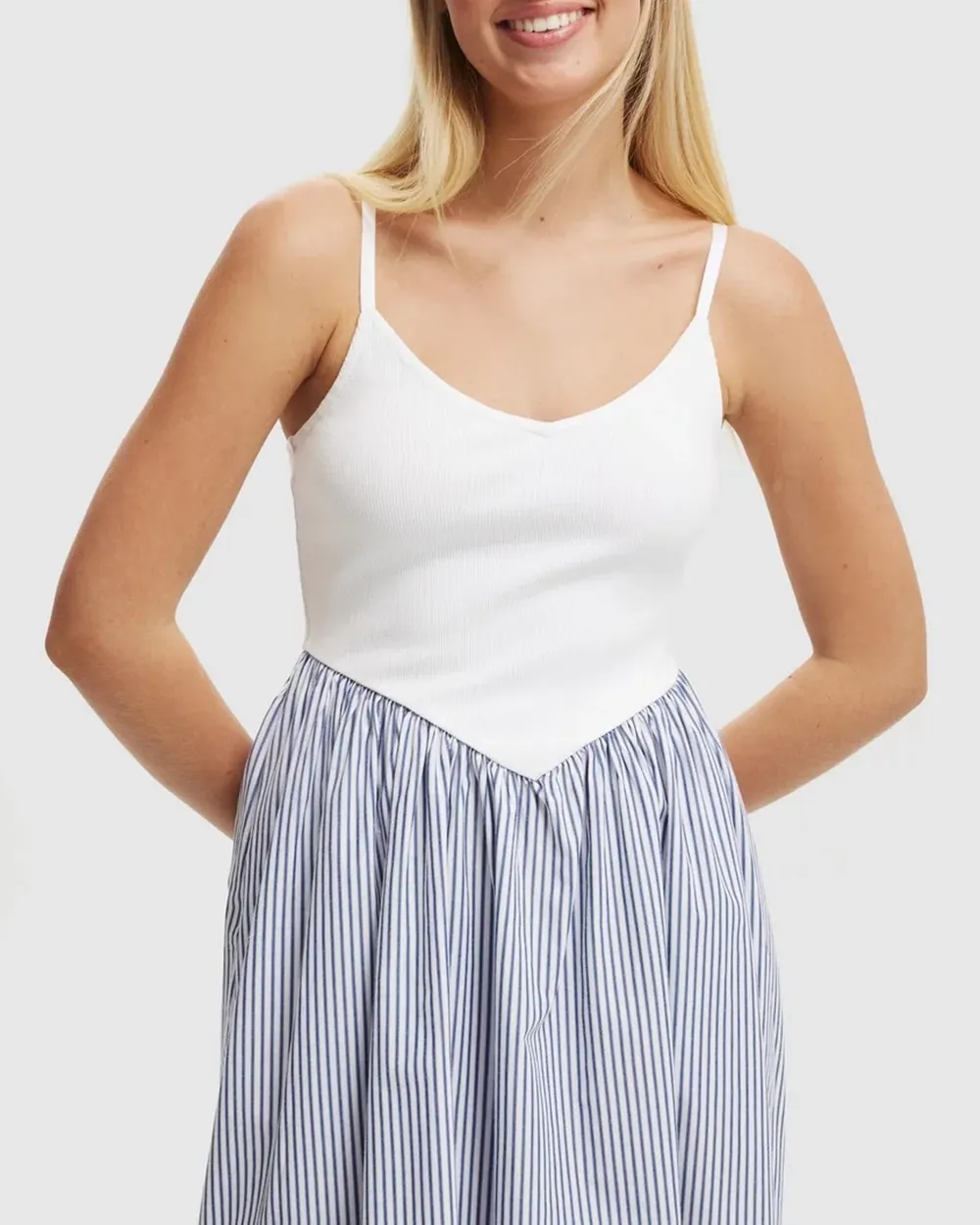 Splicing A-Line Maxi Dress