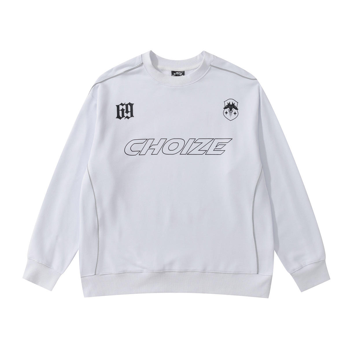 Men's Striped Printed Crew Neck Sweater