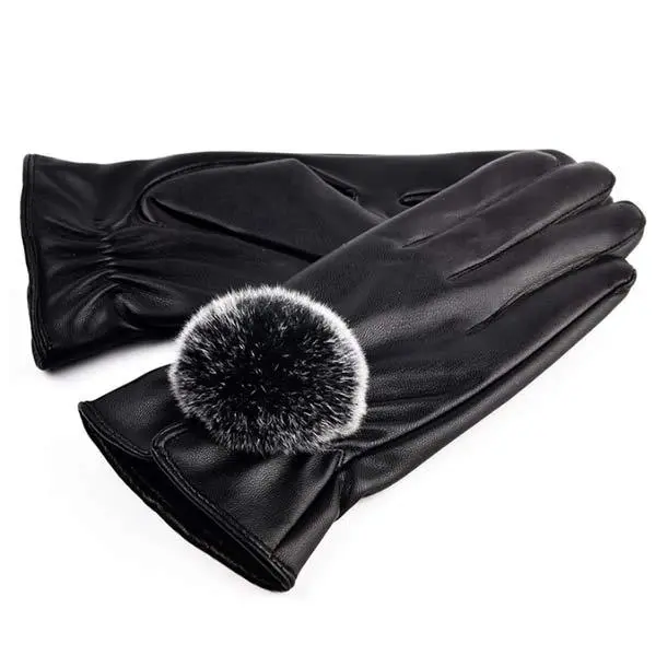 Women'S Fleece Thickened Thermal Touchscreen Gloves 11140247C