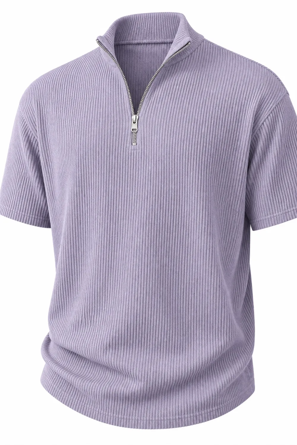 Men's Short Sleeve Zip Mock Neck Knit Top