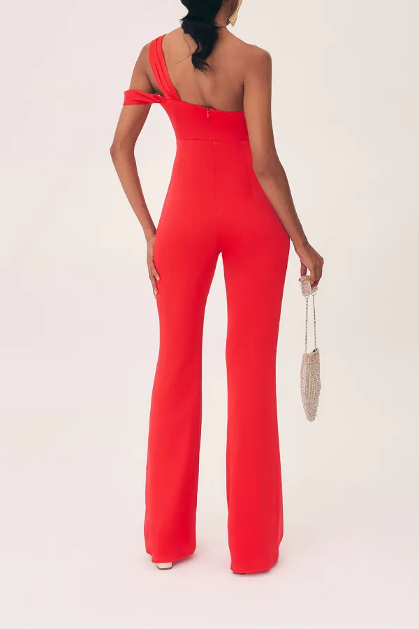 Women's Solid Floral Jumpsuit