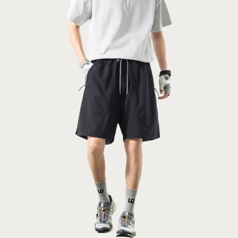 Relaxed Drawstring Side-Pocket Lightweight Men's Athletic Shorts