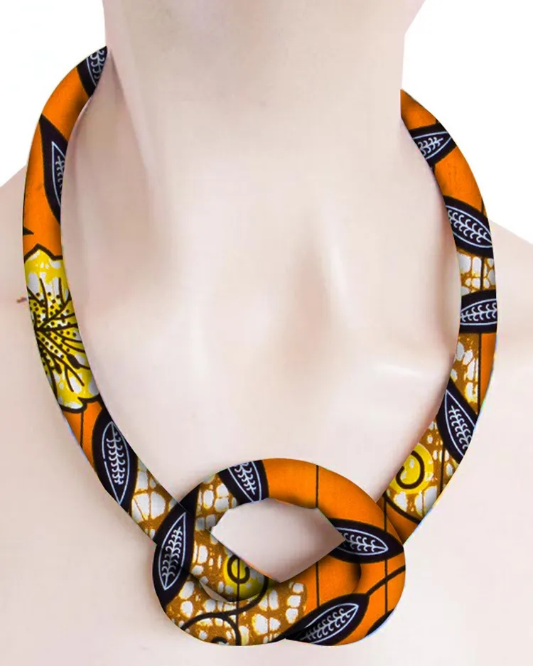 Handmade Ankara Print Cotton Cord Necklace