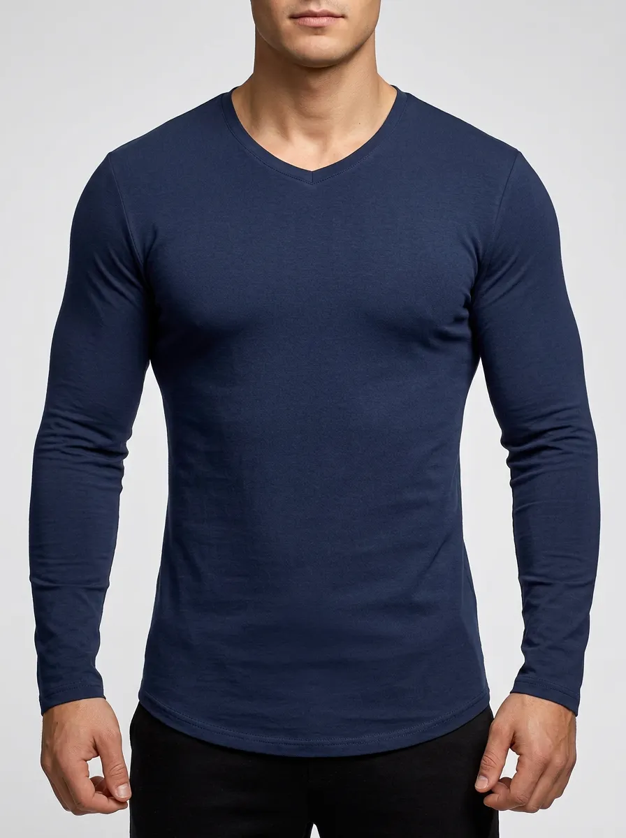 Men's V-Neck Long-Sleeve T-Shirt