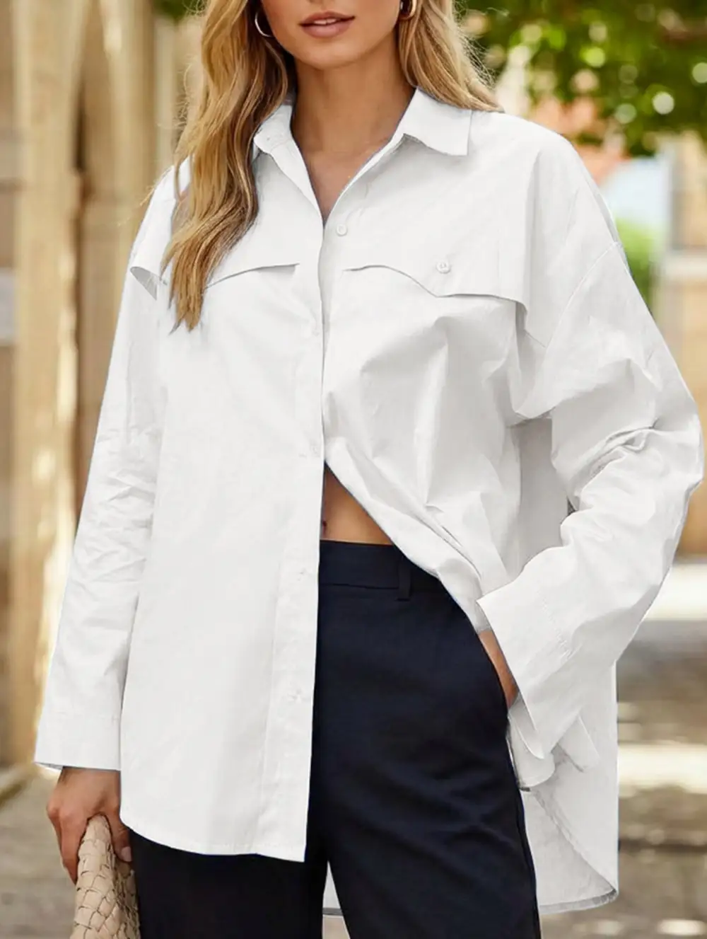 Shirt with Back Slit Blouse