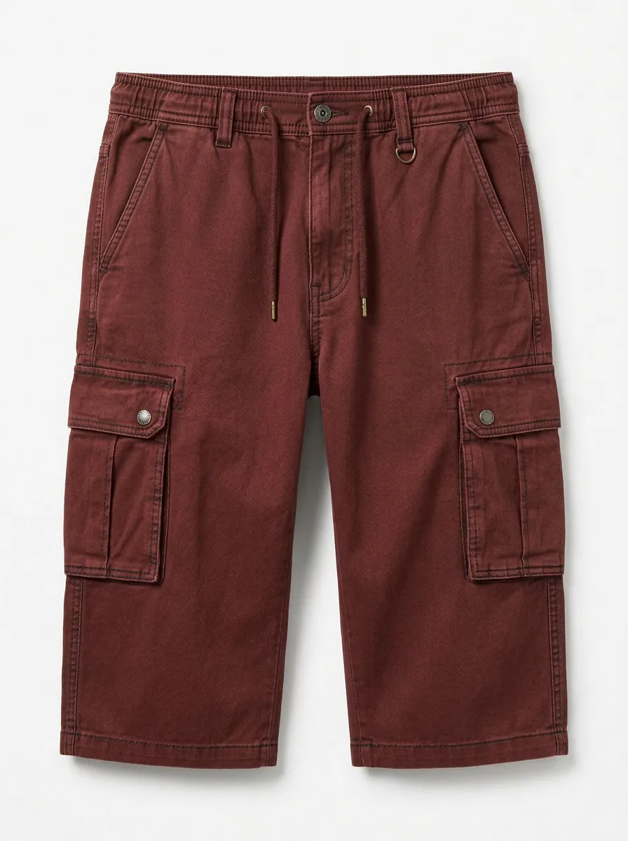Men's Olive Green Tactical Multi-Pocket Cargo Shorts