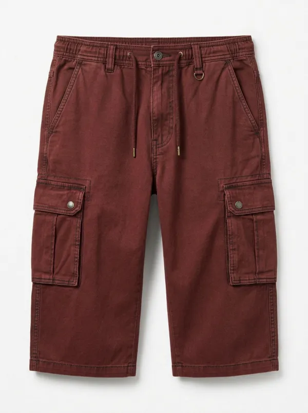 Men's Olive Green Tactical Multi-Pocket Cargo Shorts