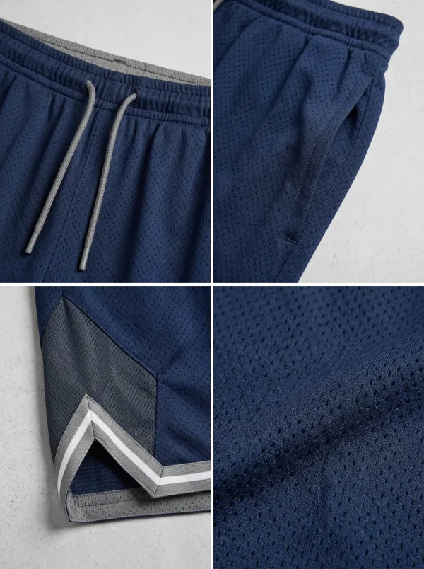 Versatile Geometric Pattern Fit Men's Basketball Shorts