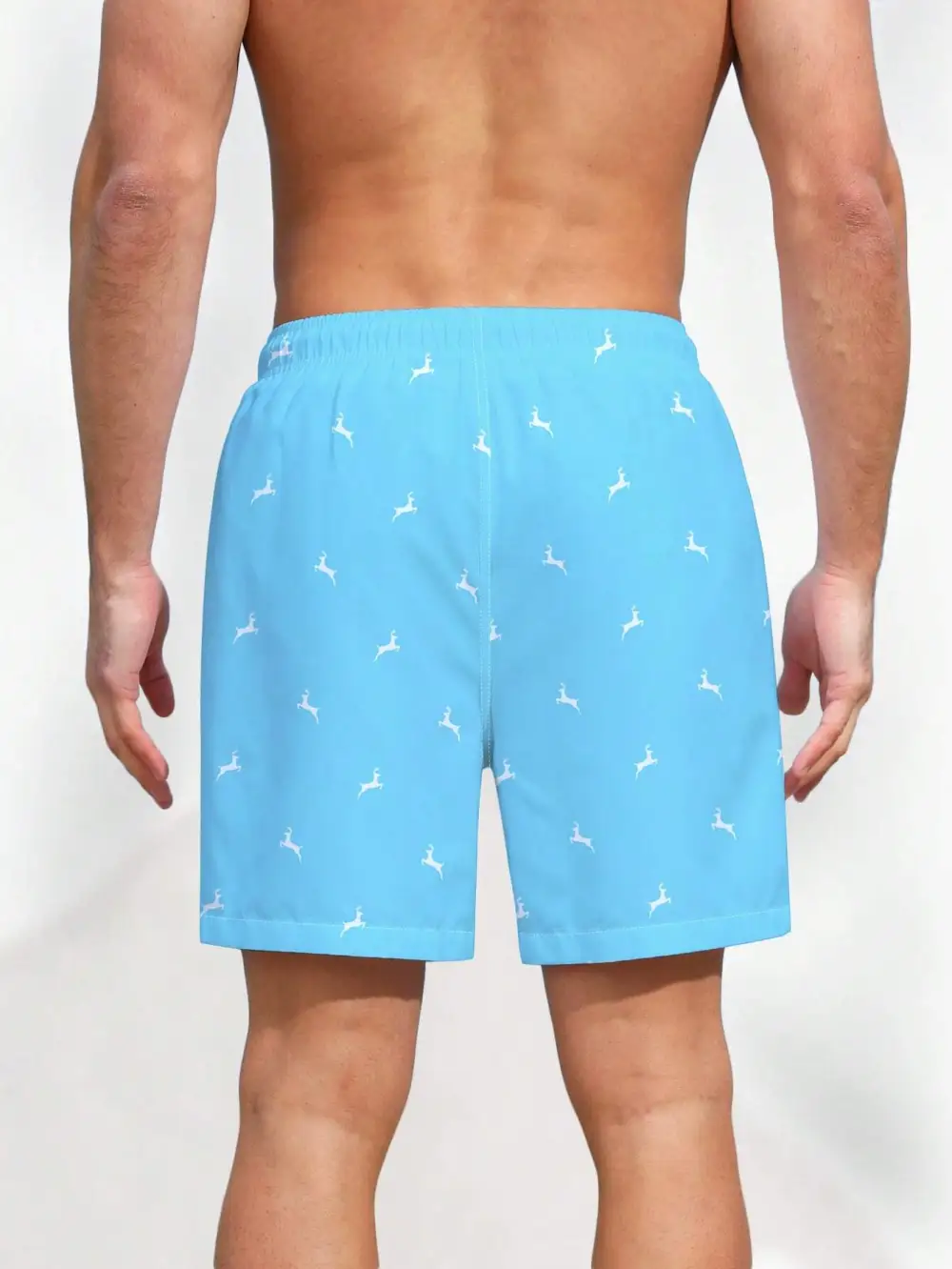 Men's Animal Allover Print Drawstring Beach Shorts