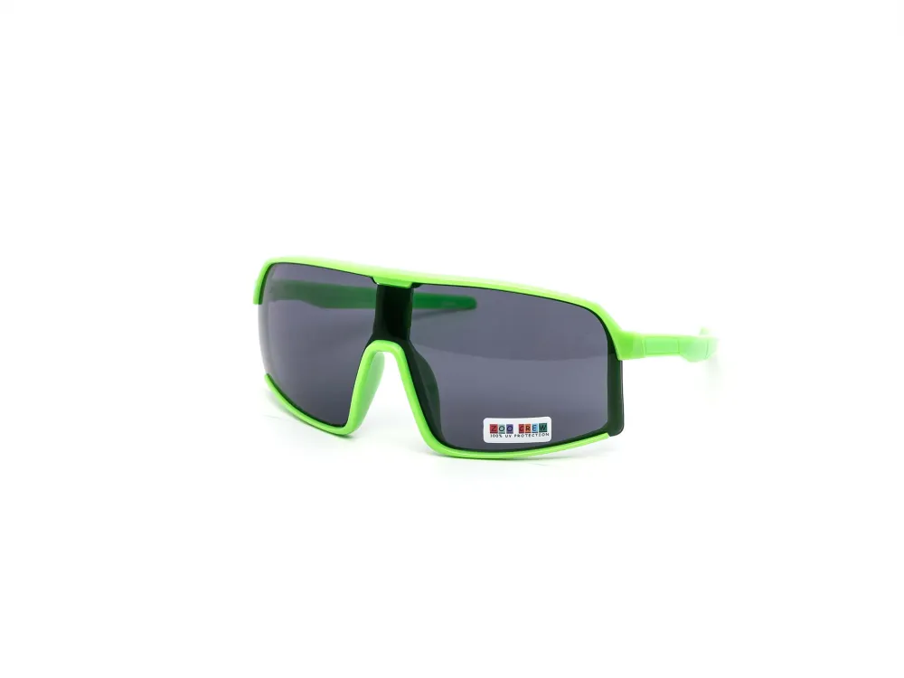 12-Pack Kids Neon Sport Shield Wraparound Dark Lens Sunglasses