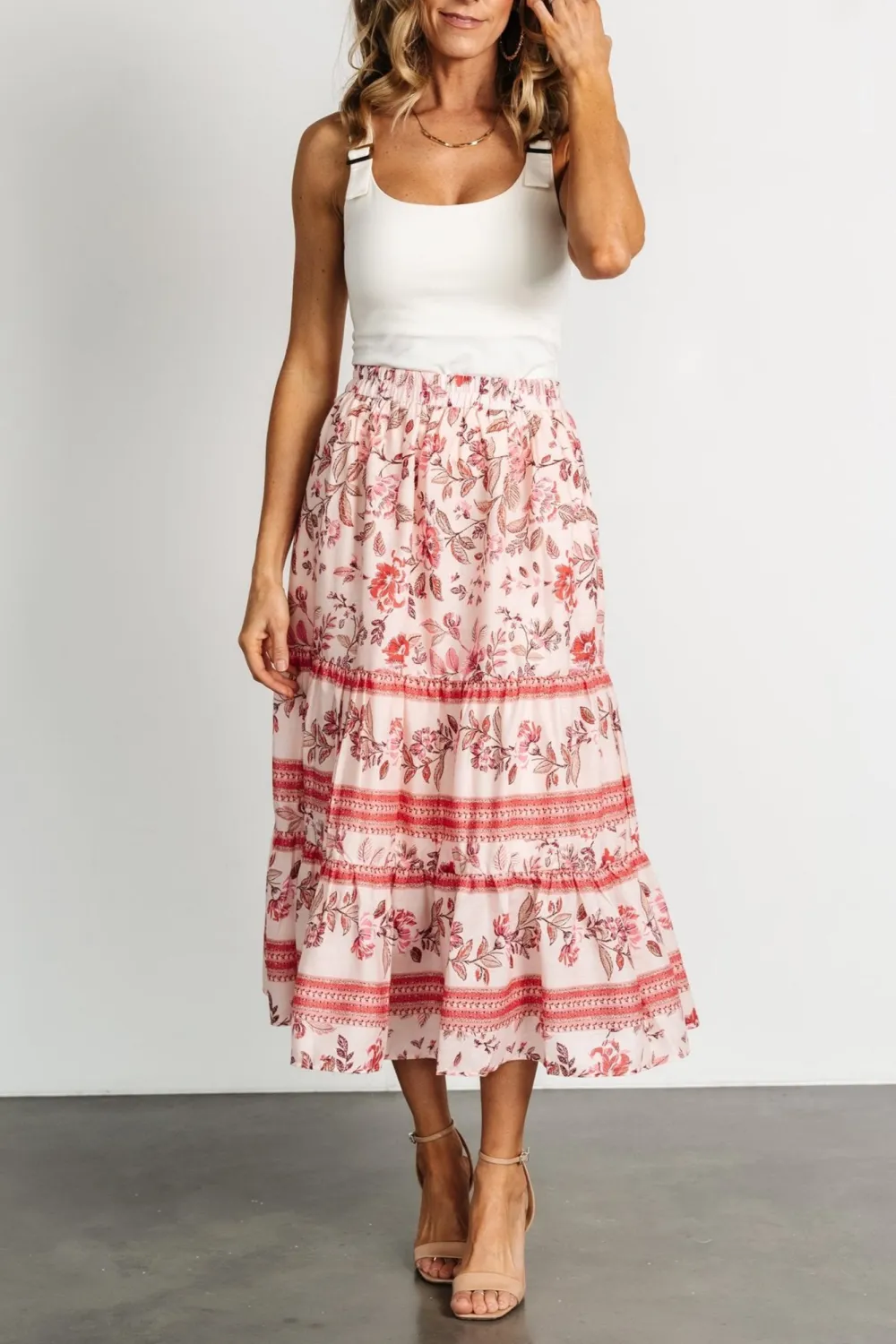 Pink Loose Layered Comfortable Skirt