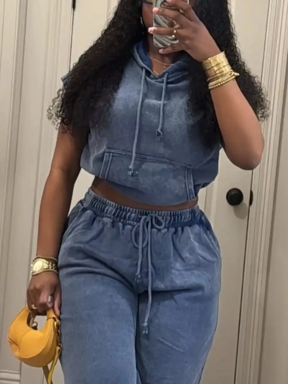 Hooded Crop Top and Shorts Set