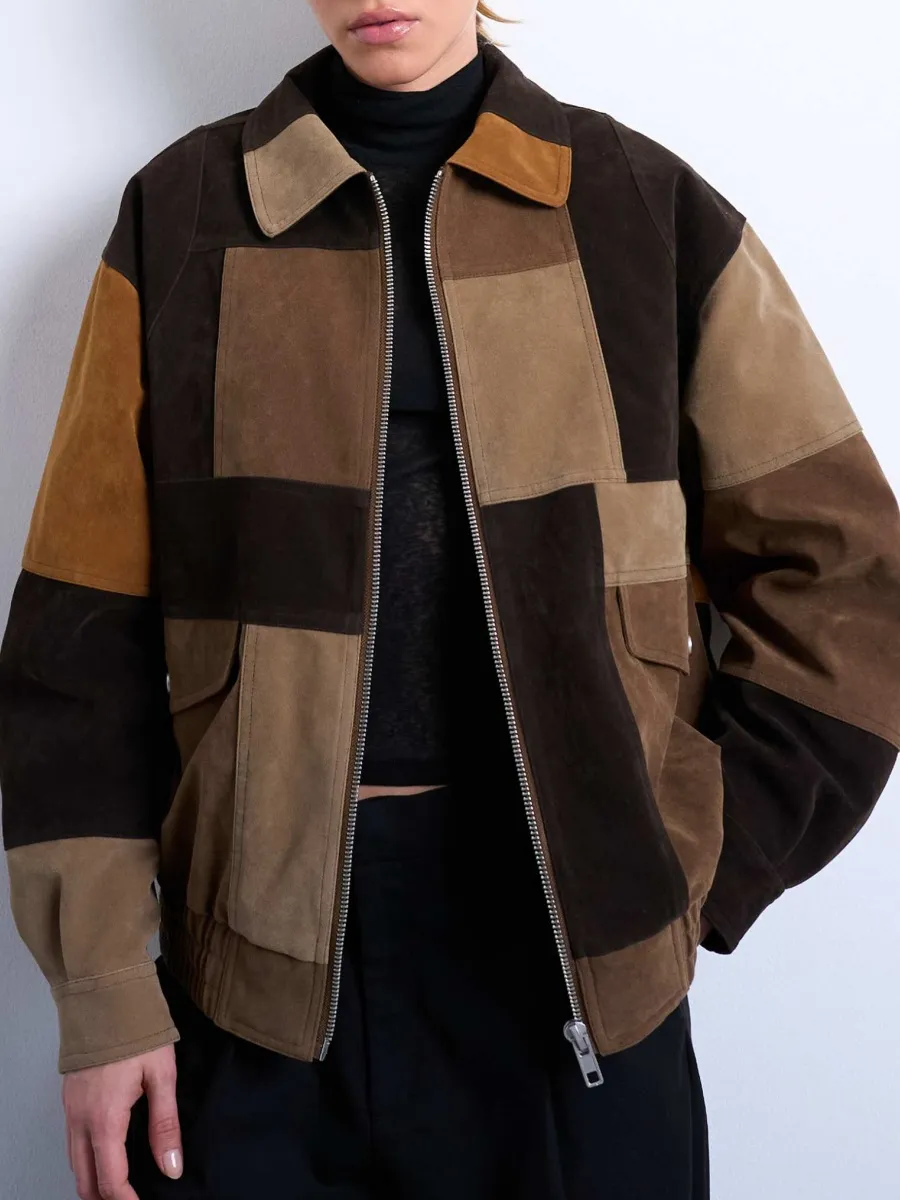 Color Block Zip Up Jacket