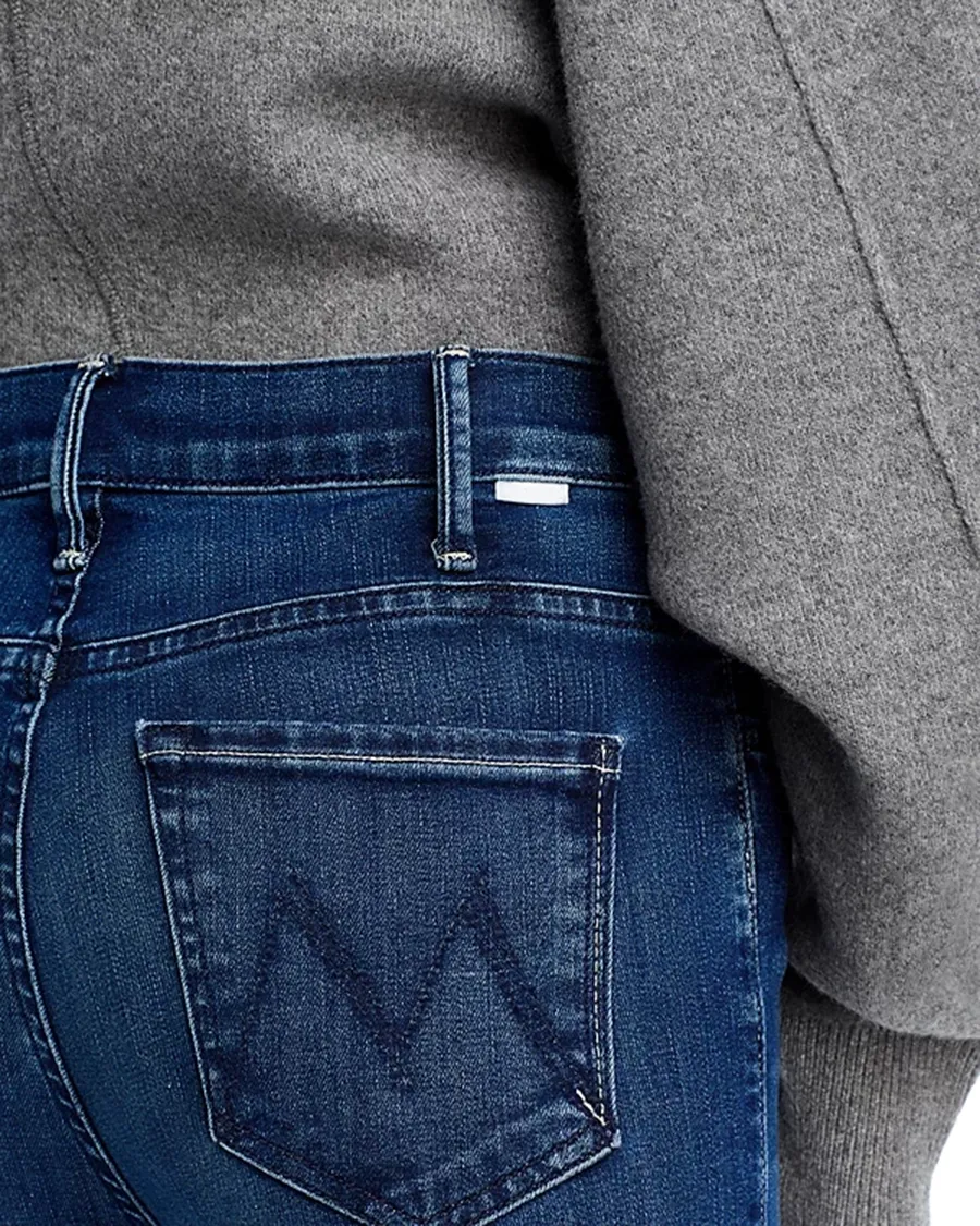 Belt Loops High Rise Flare Leg Ankle Jeans