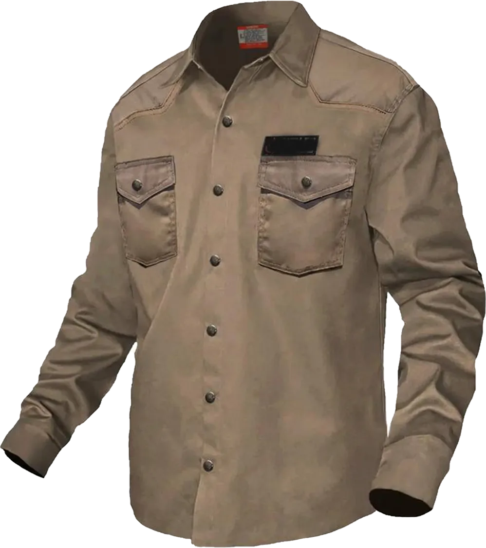 🛡️ FR Shirt – Military Green with Pearl Snap Buttons