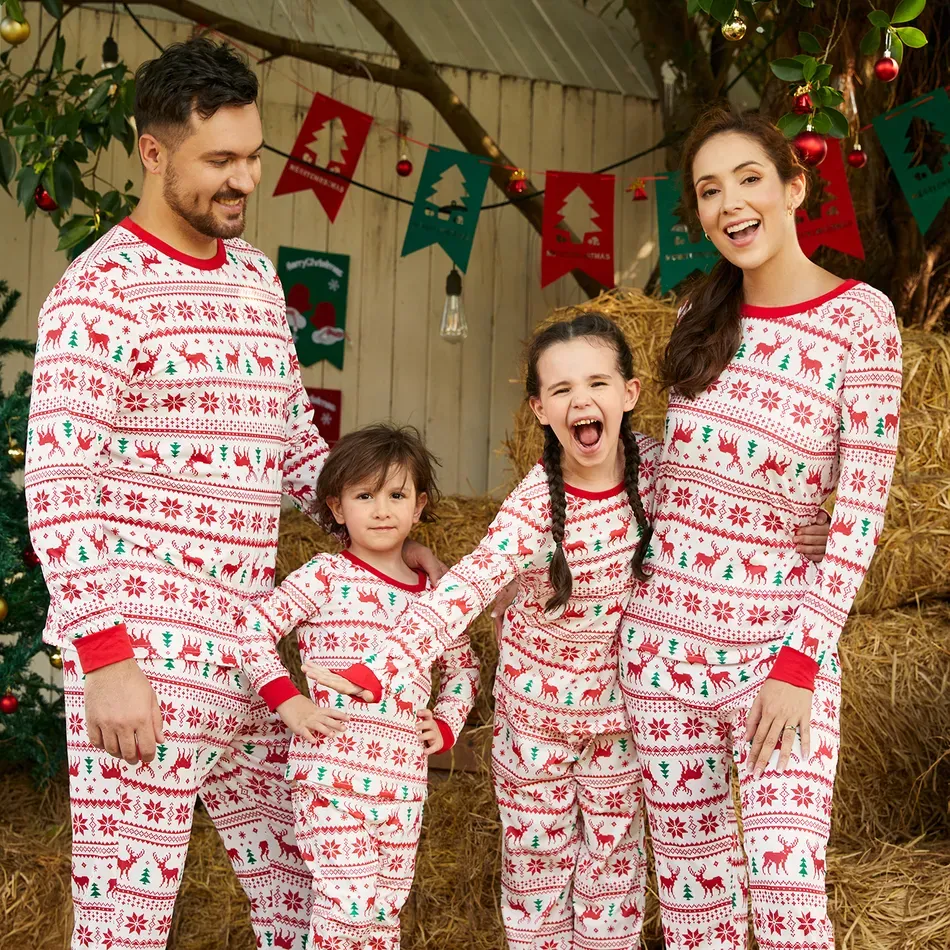 Family Wear Long Sleeve Parent-Child Wear Pajamas (Flame Resistant)