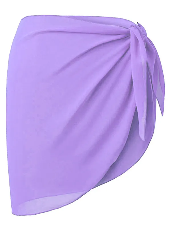 Shirt Wrap Dress Chiffon Skirt Swim Cover Up