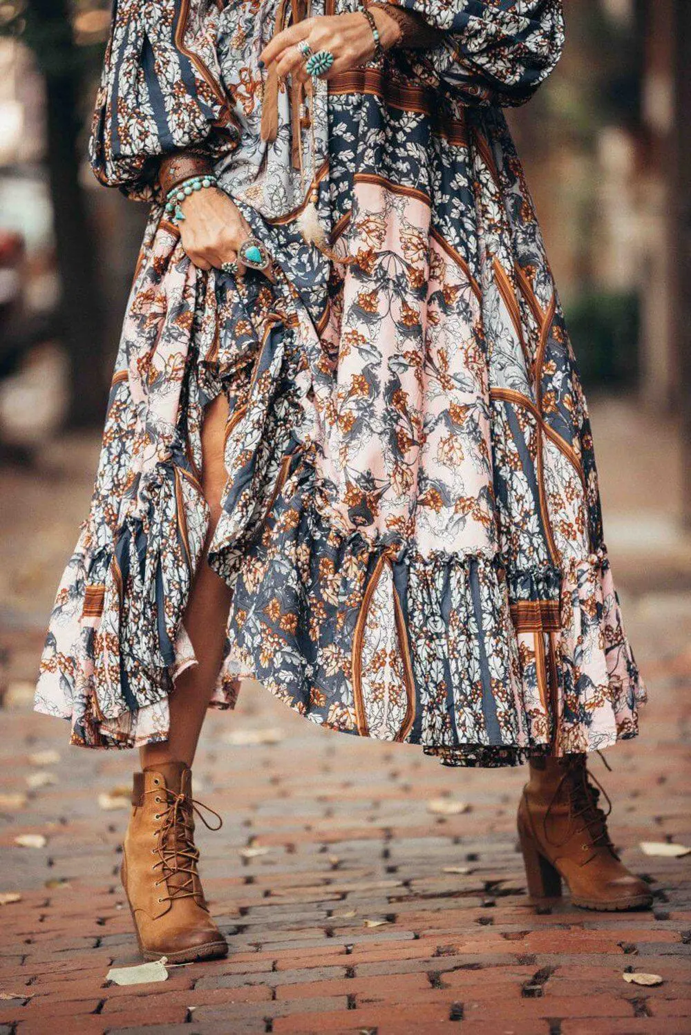 Autumnish Long Sleeve Irregular Retro Dress
