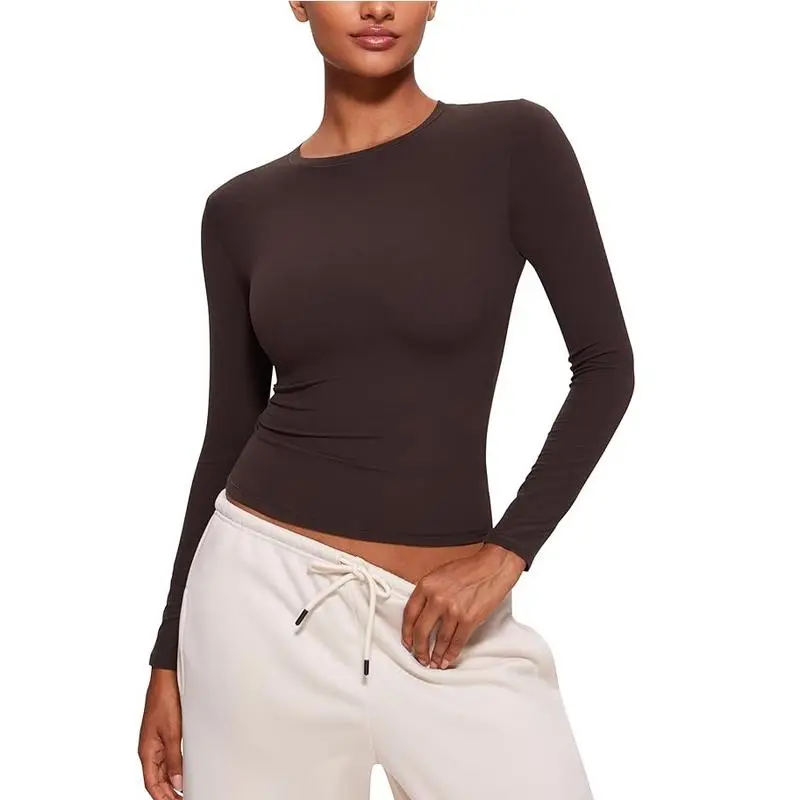 Long Sleeve Shirts for Women Soft Crew Neck Tight Tops
