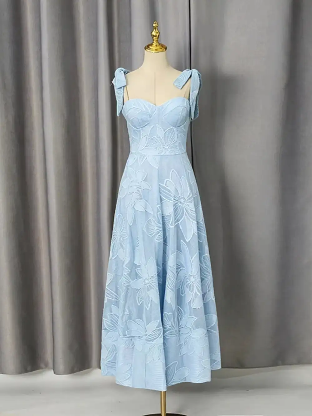 Sweetheart Neck Tie-Strap Dress