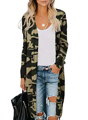 Womens2022FashionCasualOpenFrontPrintedCardigansSweatersThinCoatsJacketsOuterwear