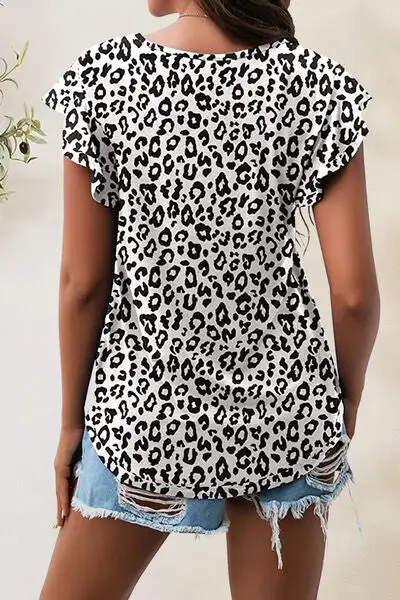 Playful Round-Neck Short-Sleeve Cotton T-Shirt