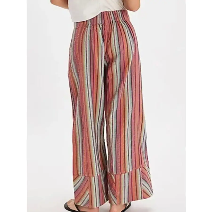Casual Striped Wide Leg Pants