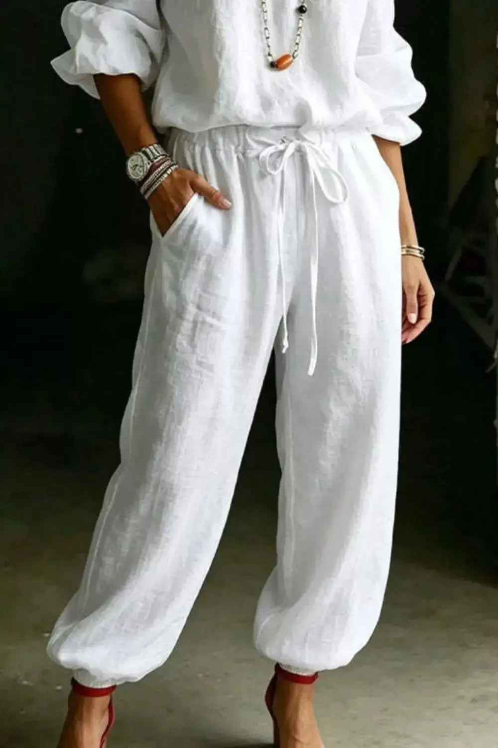 Off-shoulder Top And Pants Set