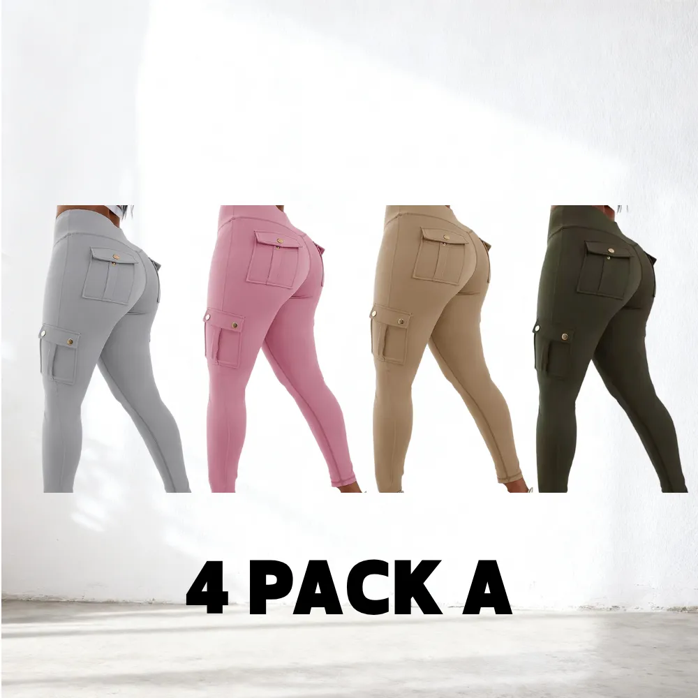 Women‘s Butt Lifting Leggings with Flap Pockets High Waist