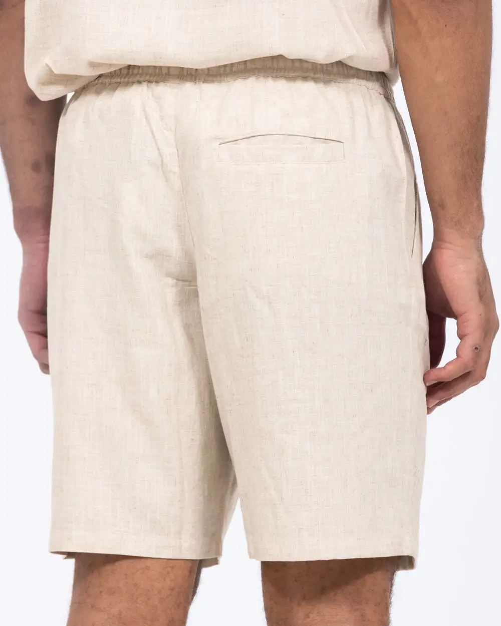 Casual Linen Blend Pull On Shorts