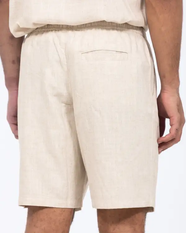 Casual Linen Blend Pull On Shorts