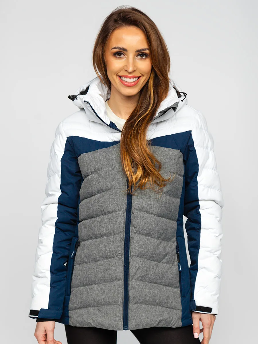 White women's winter jacket with hood