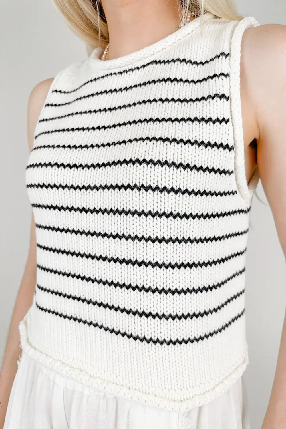 Straight Fit Knit Striped Top