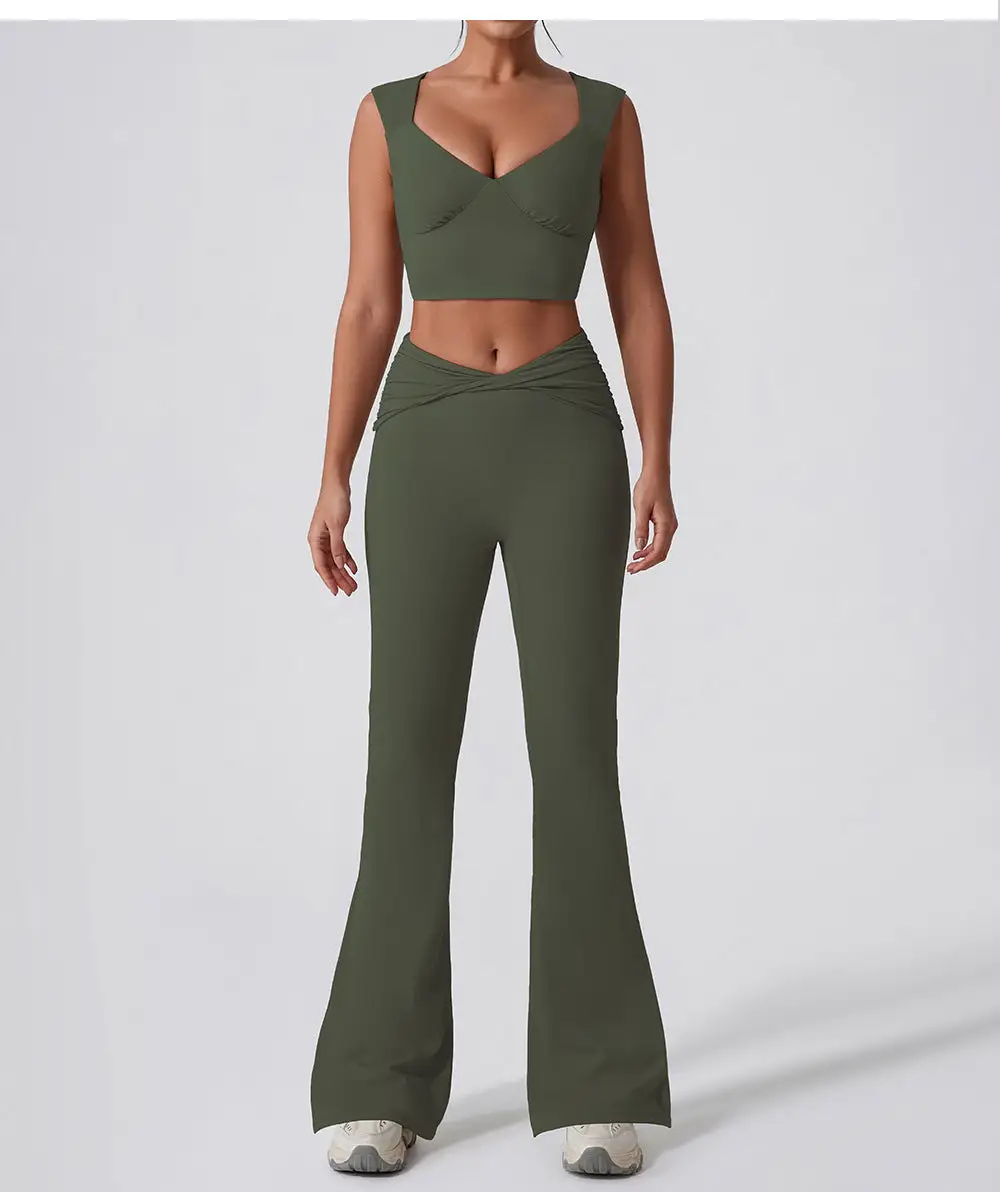 Quick-Dry Sleeveless Top, Vest and Trousers Active Set