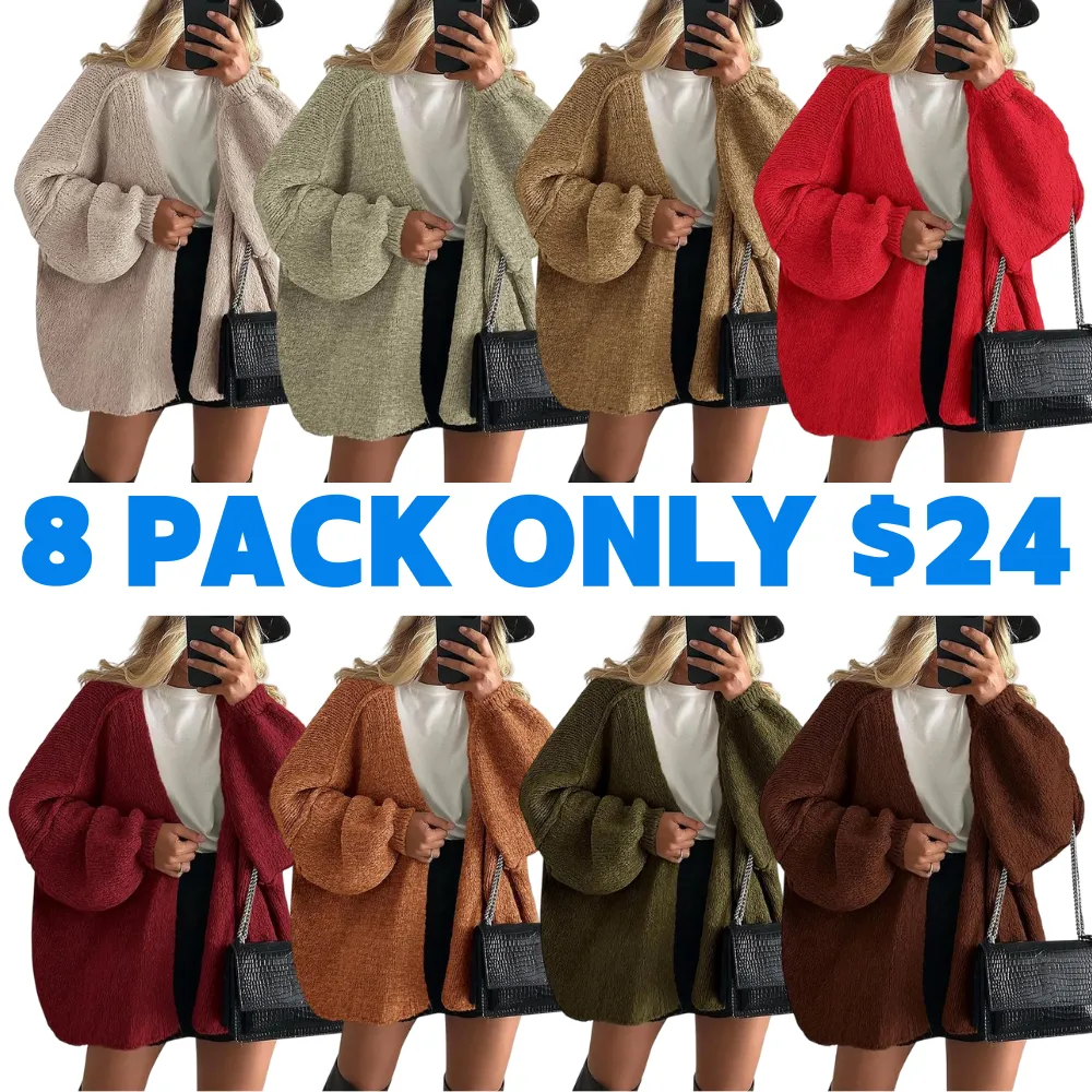 Women's Oversized Cardigan Sweater Fall Long Lantern Sleeve