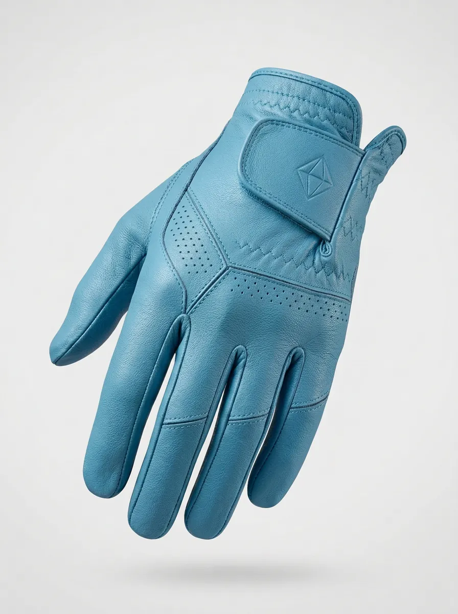 Course Embossed Diamond-Pattern Leather Golf Glove