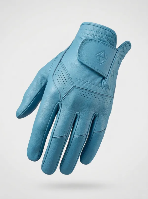 Course Embossed Diamond-Pattern Leather Golf Glove