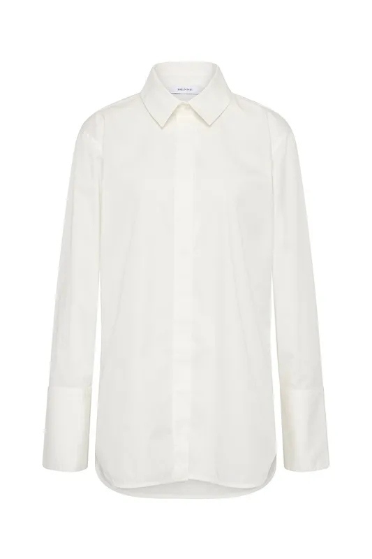 White Hidden Placket Tailored Shirts