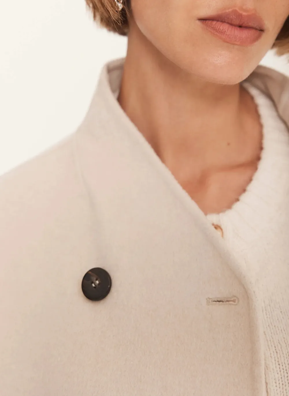 Casual Style Blend Hand Finished Scarf Coat