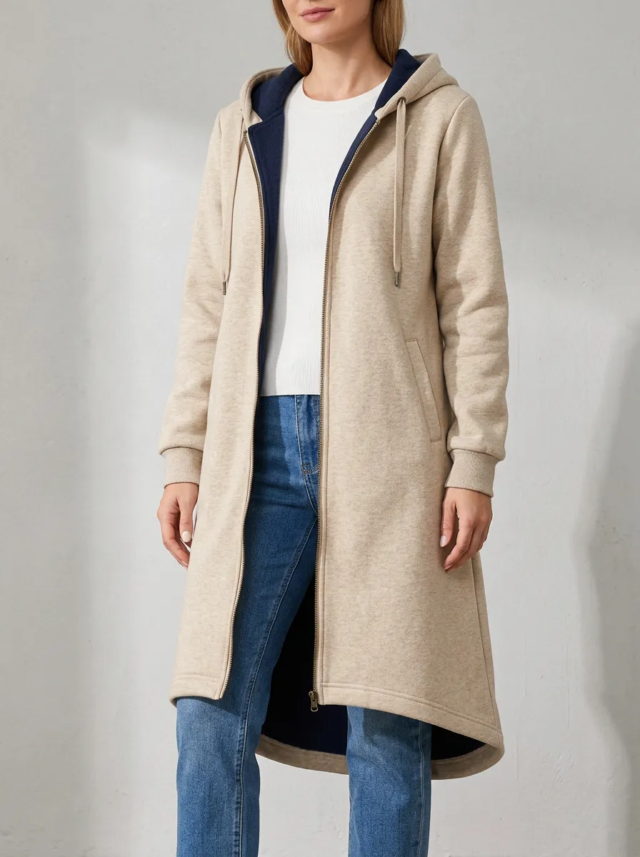 Streamlined Long Hooded Coat