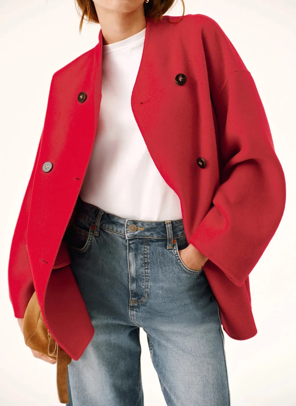 Casual Style Blend Hand Finished Scarf Coat