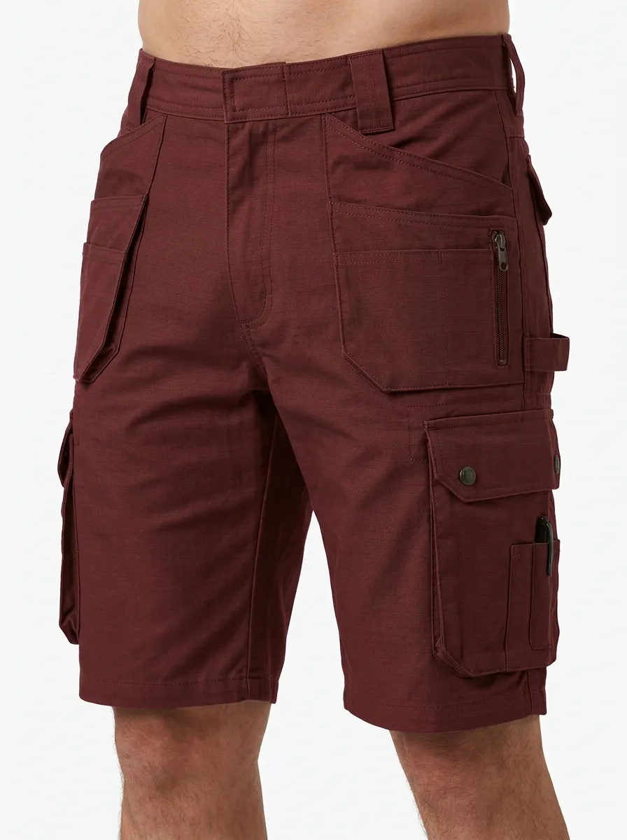 Men's Olive Green Multi-Pocket Tactical Cargo Shorts