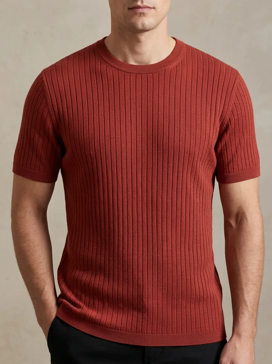 Modern Layering Men's Knit Crew-Neck T-Shirt