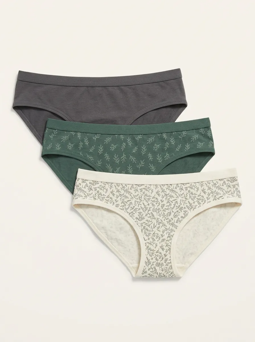 Botanical Leaf-Pattern Panty Set